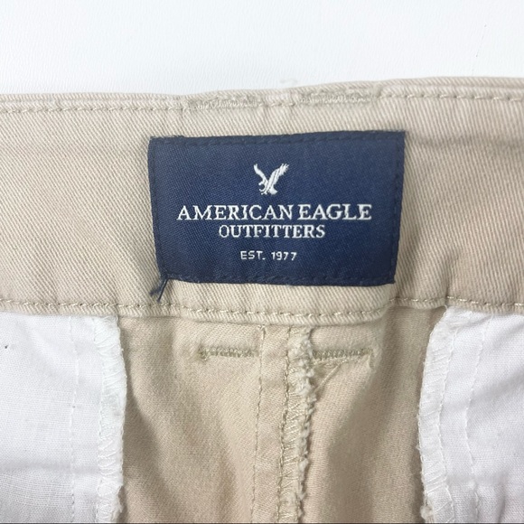 American Eagle Khaki Bermuda Stretch Shorts - Picture 4 of 10